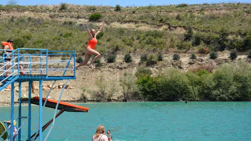 swimming near river
