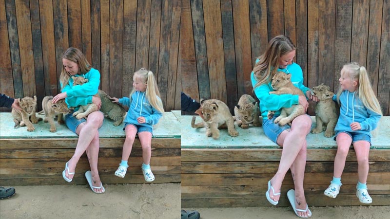 photo with lion cub