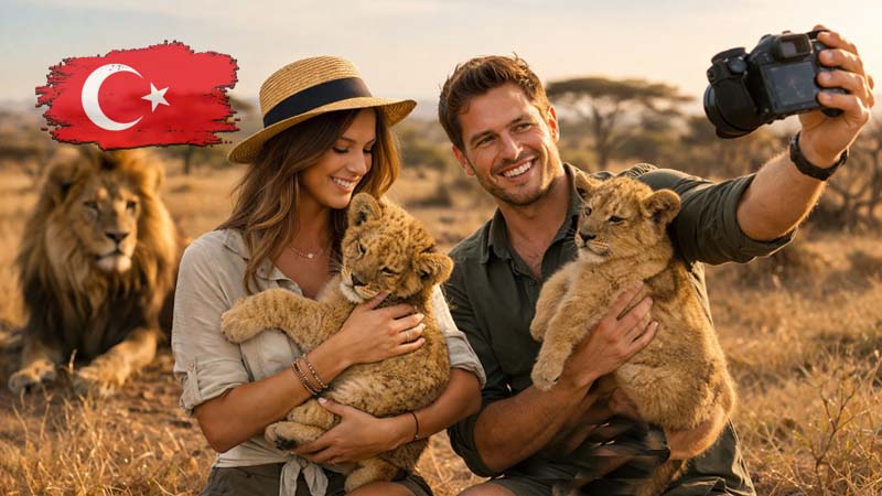 Private Lion Encounter; Holding lion cubs and taking photos in Turkey